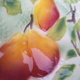 Old dessert plate in barbotine, St Clément factory