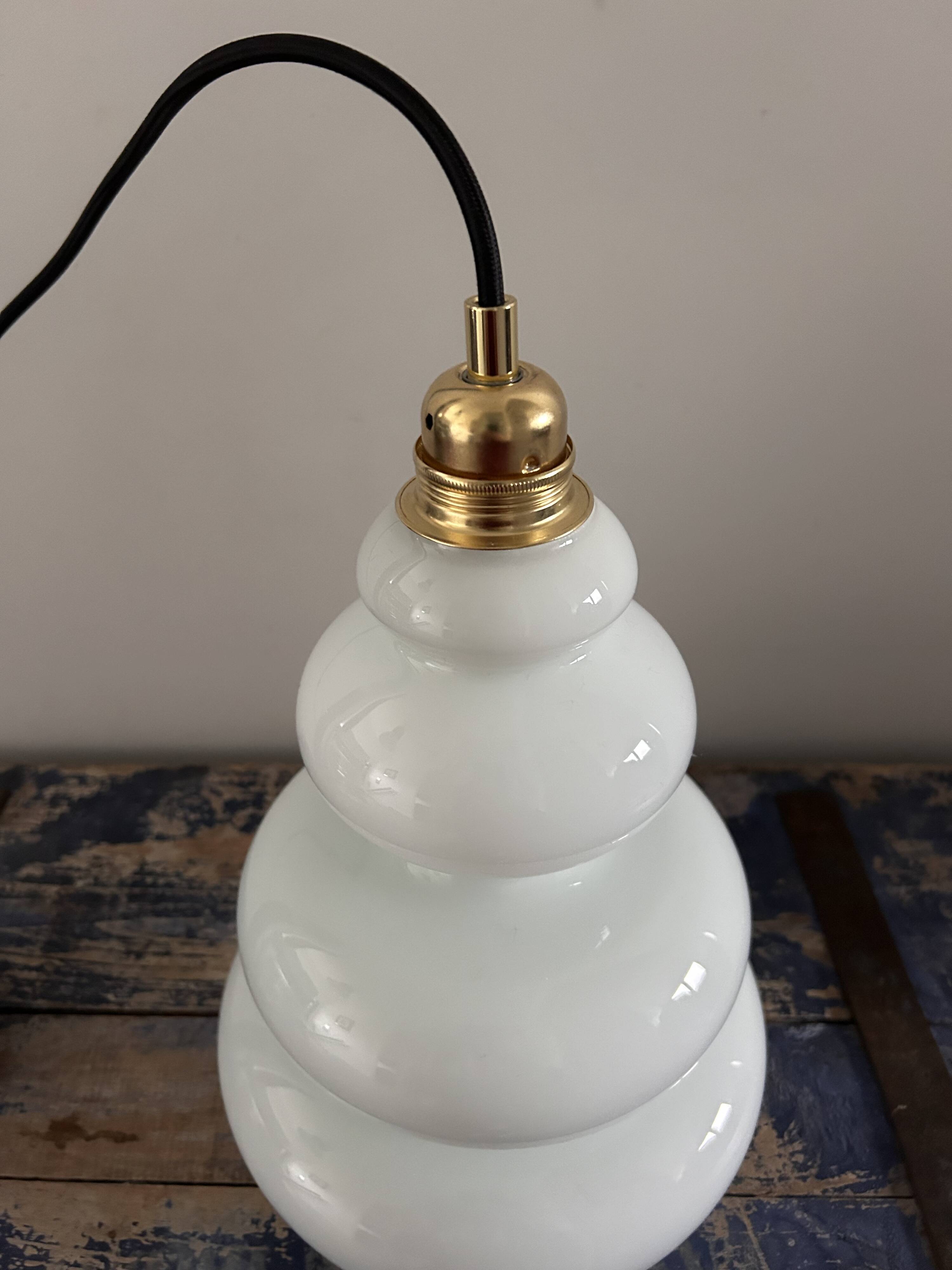 Seventies opaline pendant light