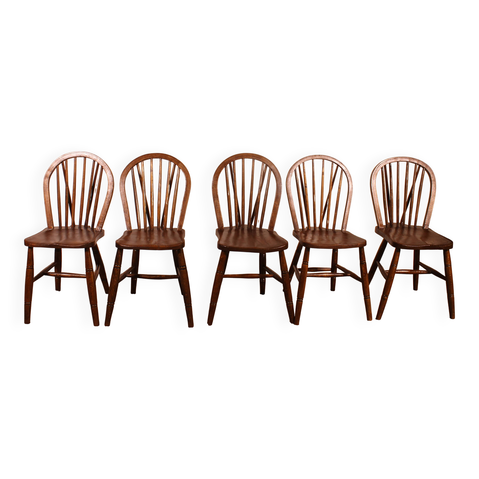 Série De 5 Chaises Windsor Du 19° Siècle