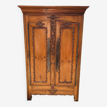 Louis XV style cherry wood cabinet late 19th century