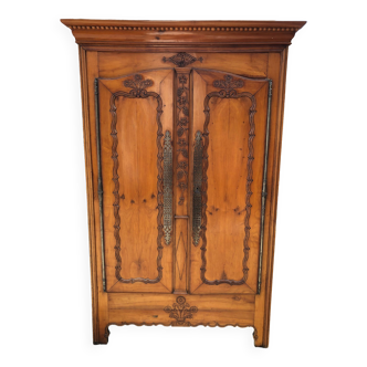 Louis XV style cherry wood cabinet late 19th century