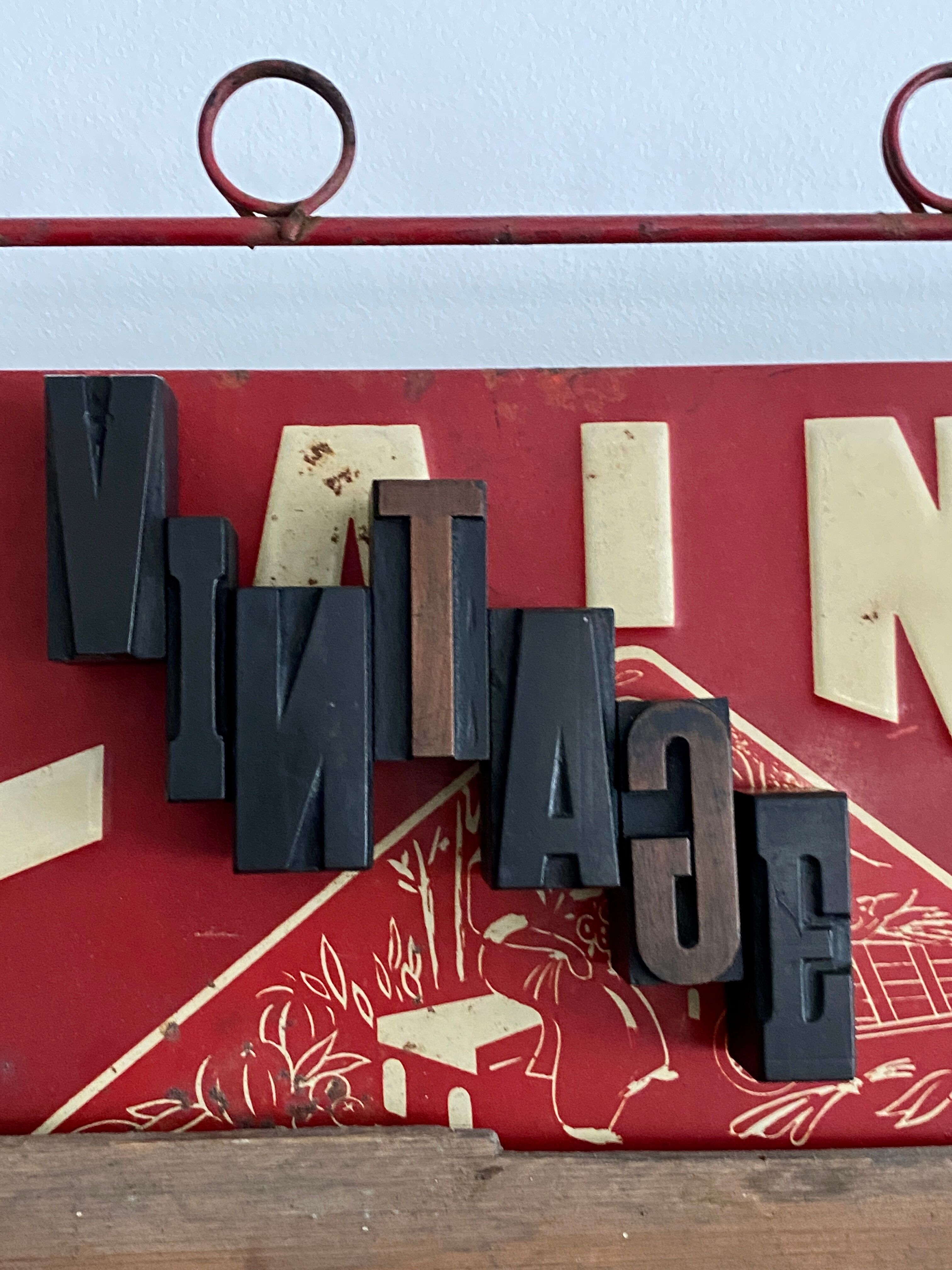 Old wooden printing letter