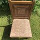 Series of 6 Chairs Neo Basque Wood Carved Cross Basque + Assise Fabric Vintage
