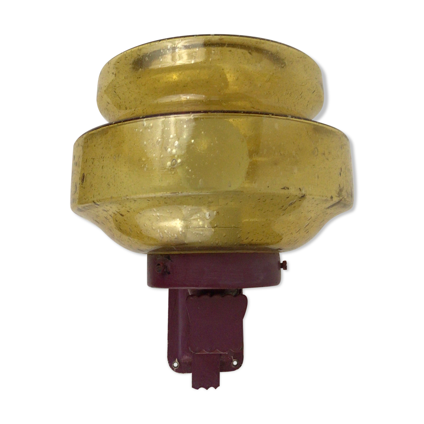 Outdoor wall lamp in yellow glass wet effect