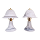 Pair of marbled Murano glass mushroom lamps, 1970s-80s.