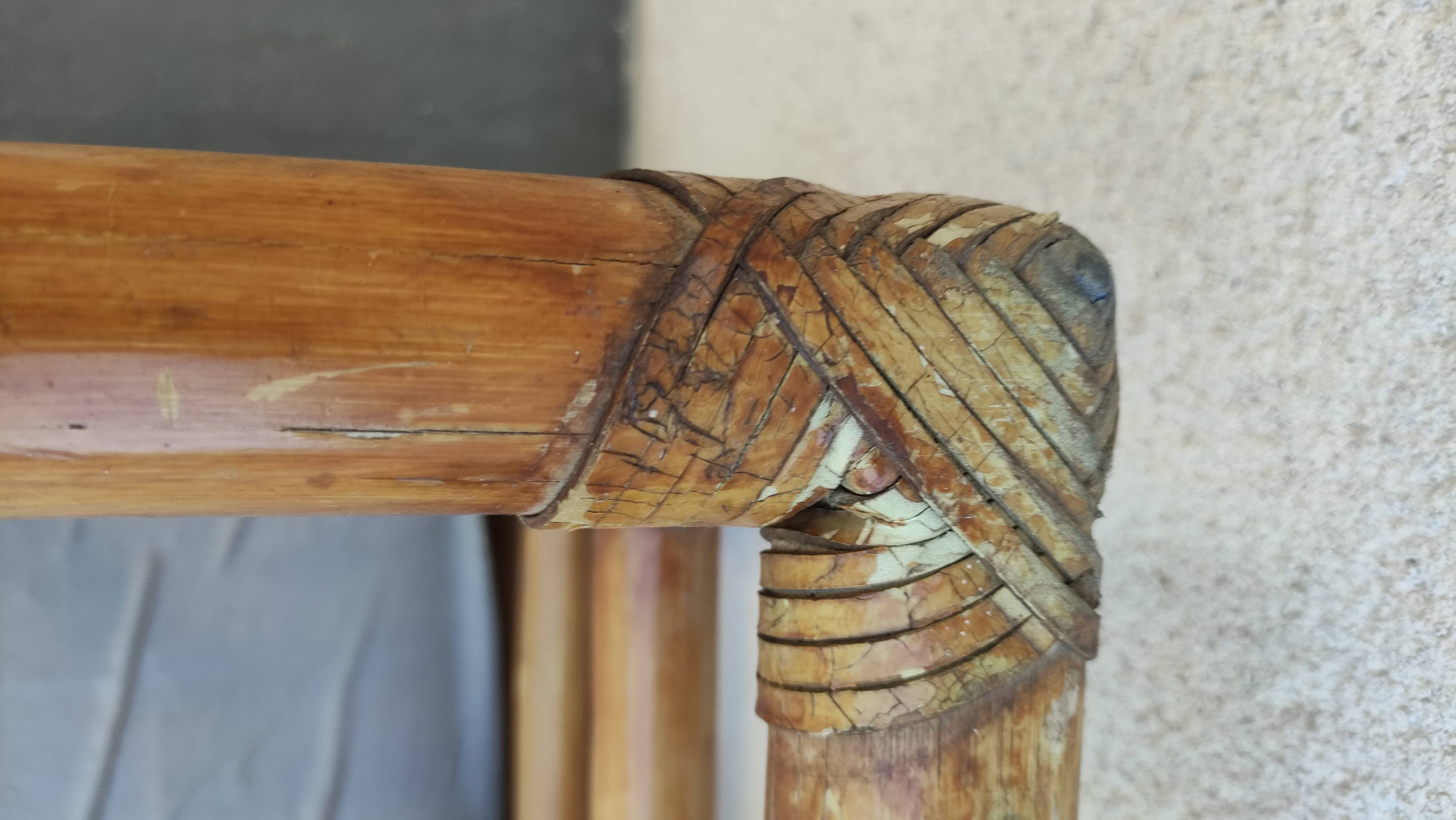 Large vintage rattan sofa bed