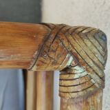 Large vintage rattan sofa bed