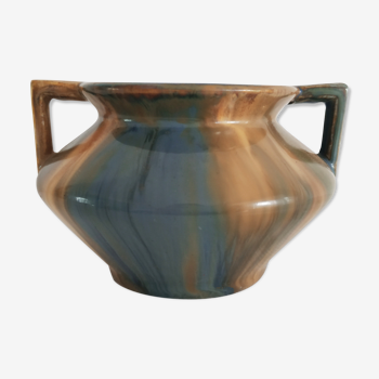 Vase vintage pansu à deux anses