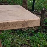 Solid oak farm bench