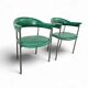 Set of 2 vintage green chairs / armchairs / lounge chairs