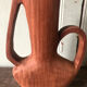 Vase in carved teak wood, 60s