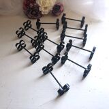 Box of 12 vintage twisted wrought iron knife or cutlery holders