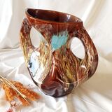 Multicolored asymmetric vase vallauris