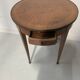 Round Louis XVI style pedestal table in marquetry wood, 20th century