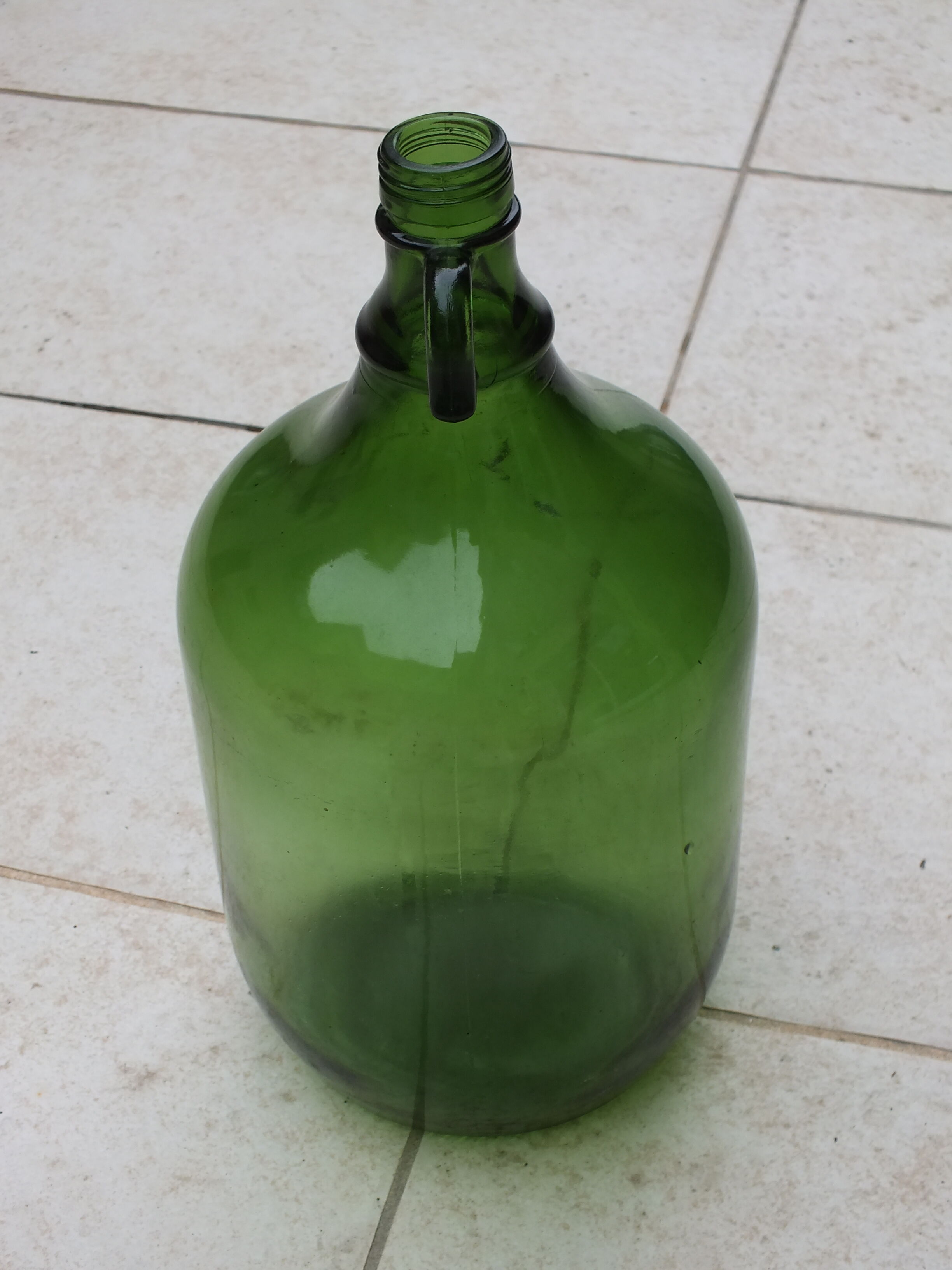 Old green glass bottle 5L