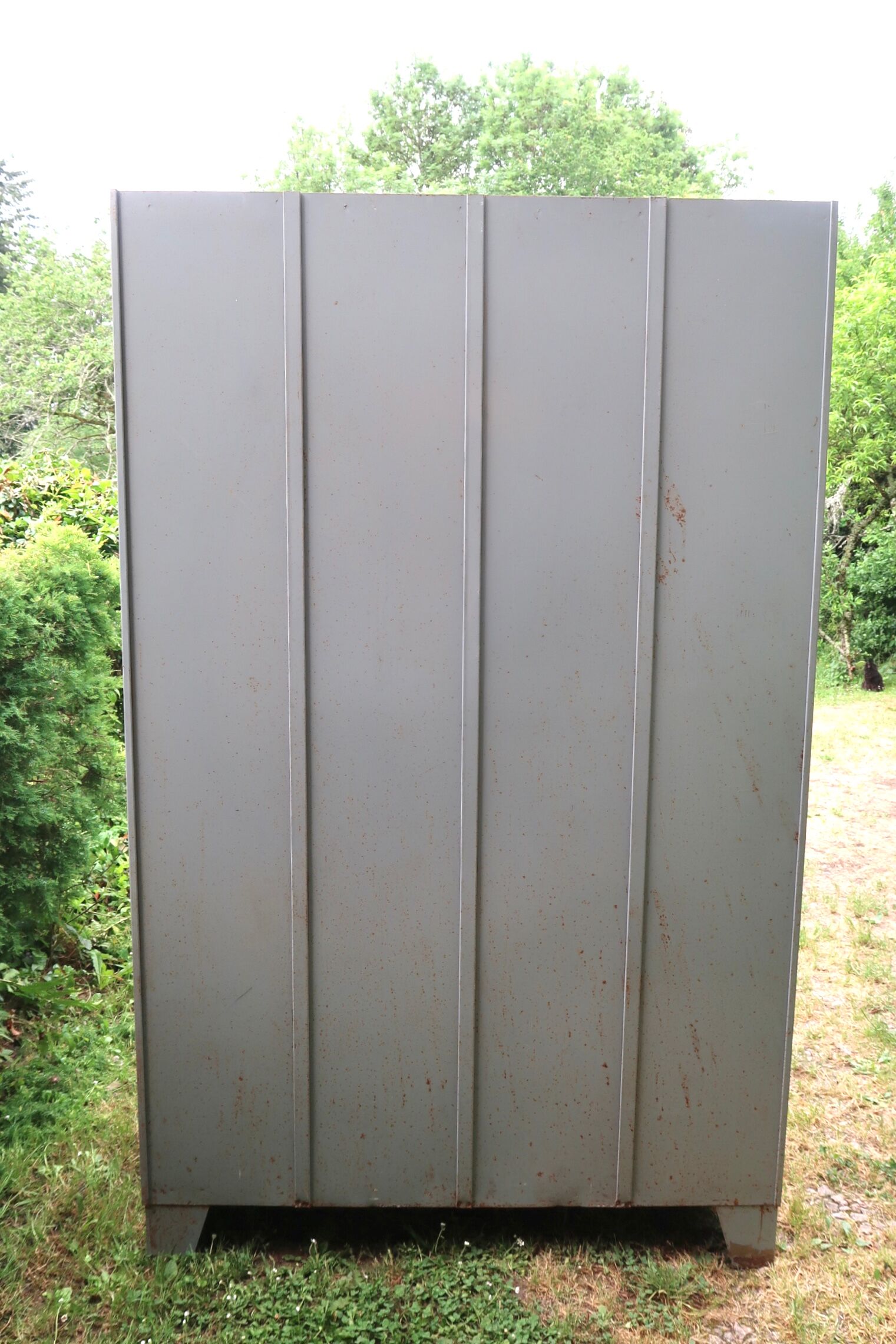 Grey metal industrial cloakroom