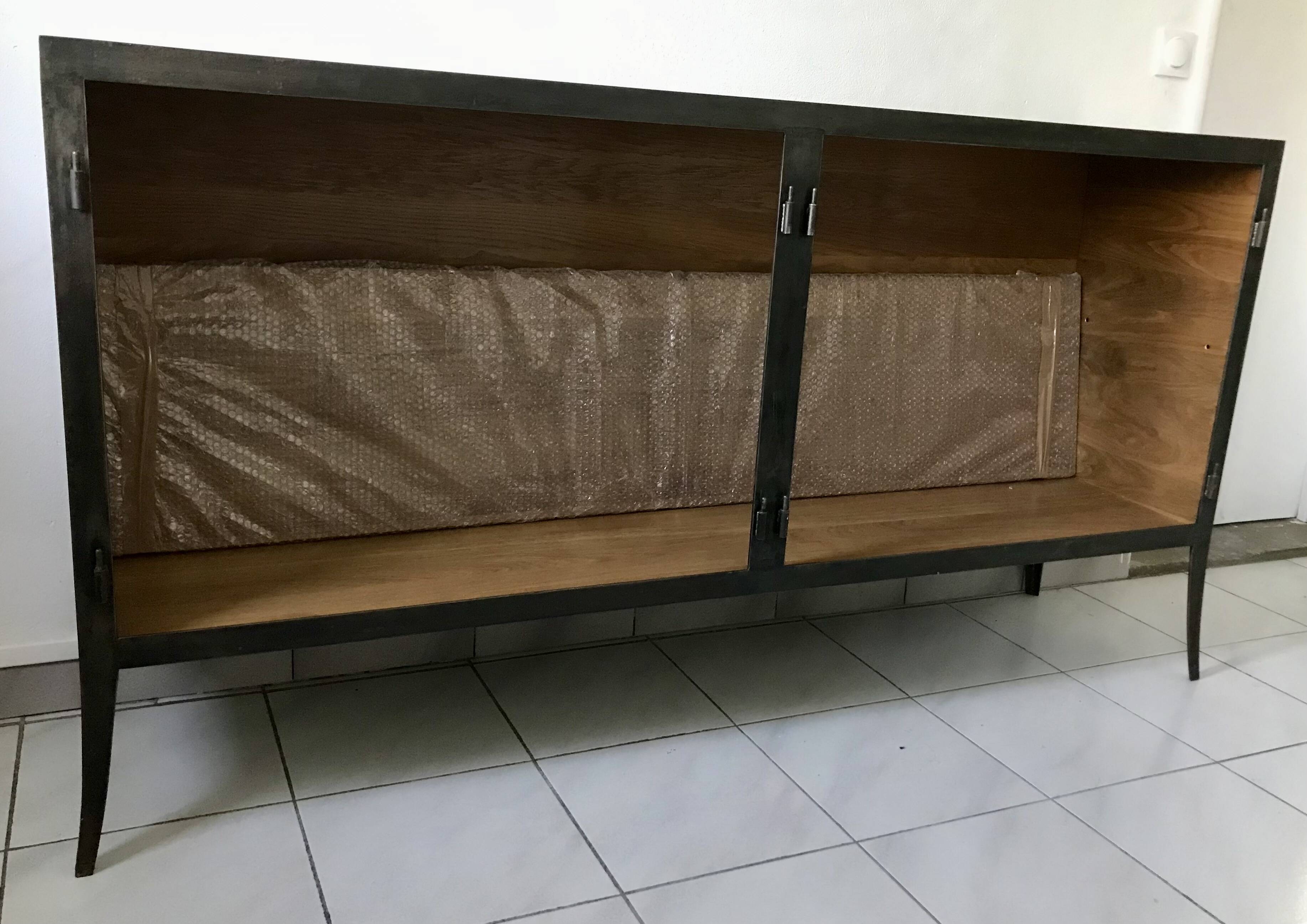 Black forged steel sideboard