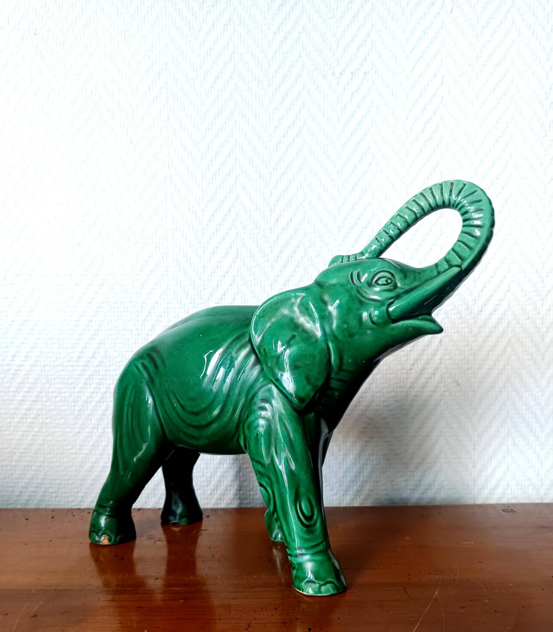 Art Deco ceramic elephant from Saint Clément