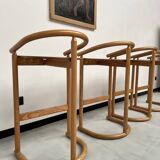 Set of 4 Allmimö stools in solid oak