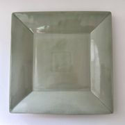 Large celadon square plate