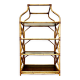 Rattan and glass shelf