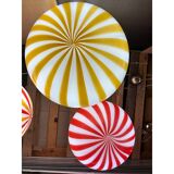 Italian Murano Style Glass Swirling Multicolors Pendant Sphere