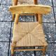 pair of vintage straw children's chairs 1950