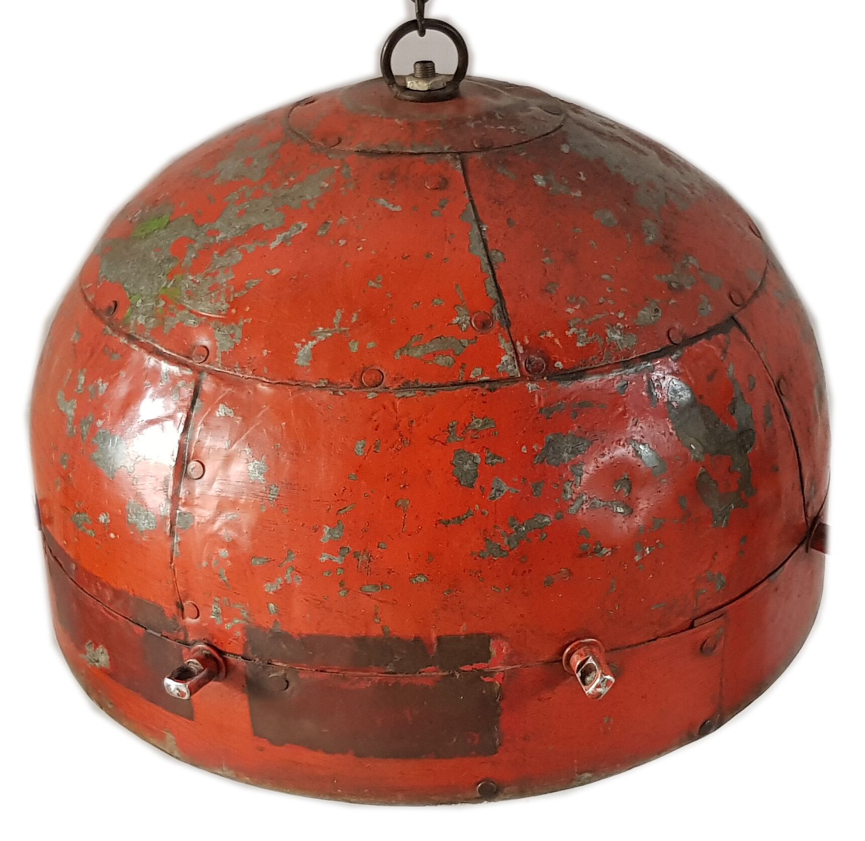 Old red ceiling light with 60 cm metal chain