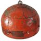 Old red ceiling light with 60 cm metal chain