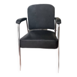 Afoc Vintage 60s/70s Hairdressing Chair - Chrome and Black Faux Leather