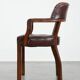 Brown cowhide leather Chesterfield desk/dining/side chair in English style