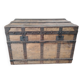 Large Vintage Travel Trunk - Locksmith Léopold Habert – 1920