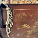 Louis XV style commode in red lacquer from the 1900s.