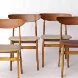Set of 4 Danish Teak Dining Chairs by Farstrup Møbler – 1960s, Upholstered