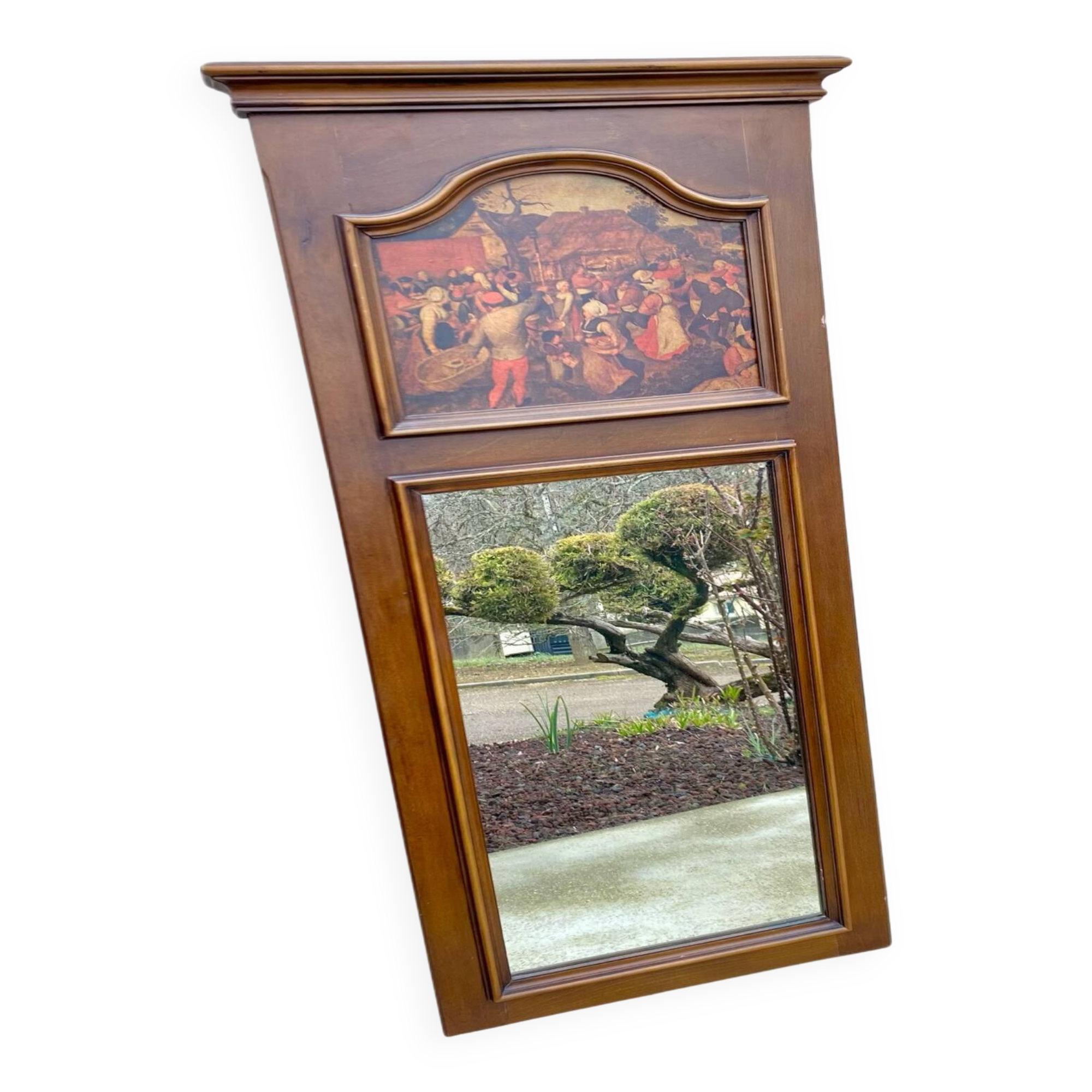 Wooden trumeau mirror, France