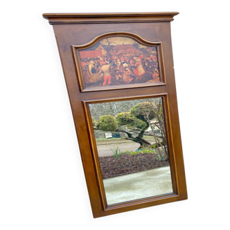 French wooden Trumeau mirror