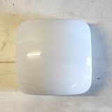 Plafonnier ou applique globe opaline carré 25 cm - mid. XXème