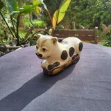 Cizhou style ceramic neck rest cat