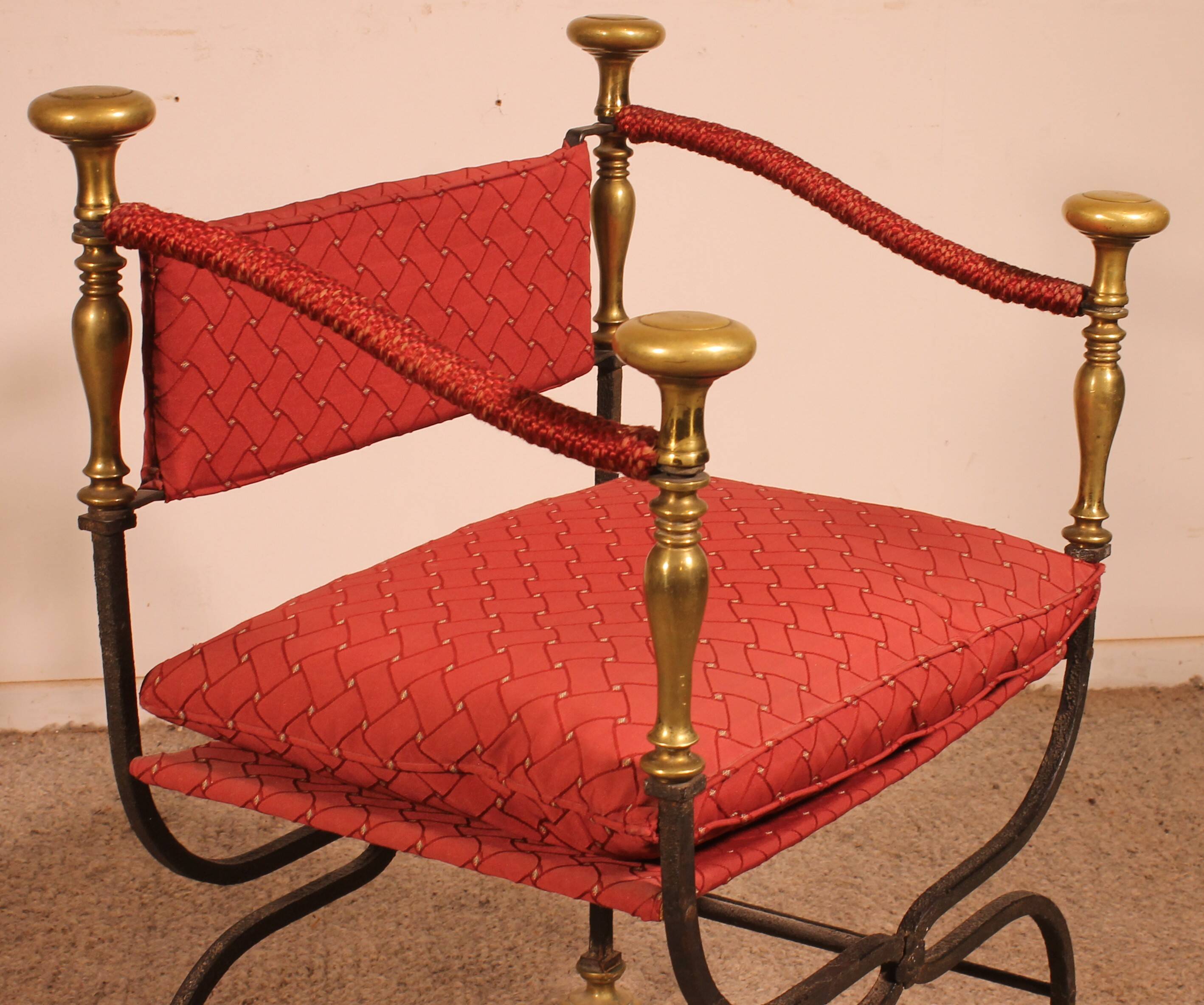 Fauteuil Curule En Fer Forgé Et Bronze