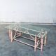 Organic Monumental Faux Bamboo Glass Top Dining Table in the style of McGuire, 1980s