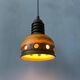 Brown ceramic pendant light Mid-Century, West Germany