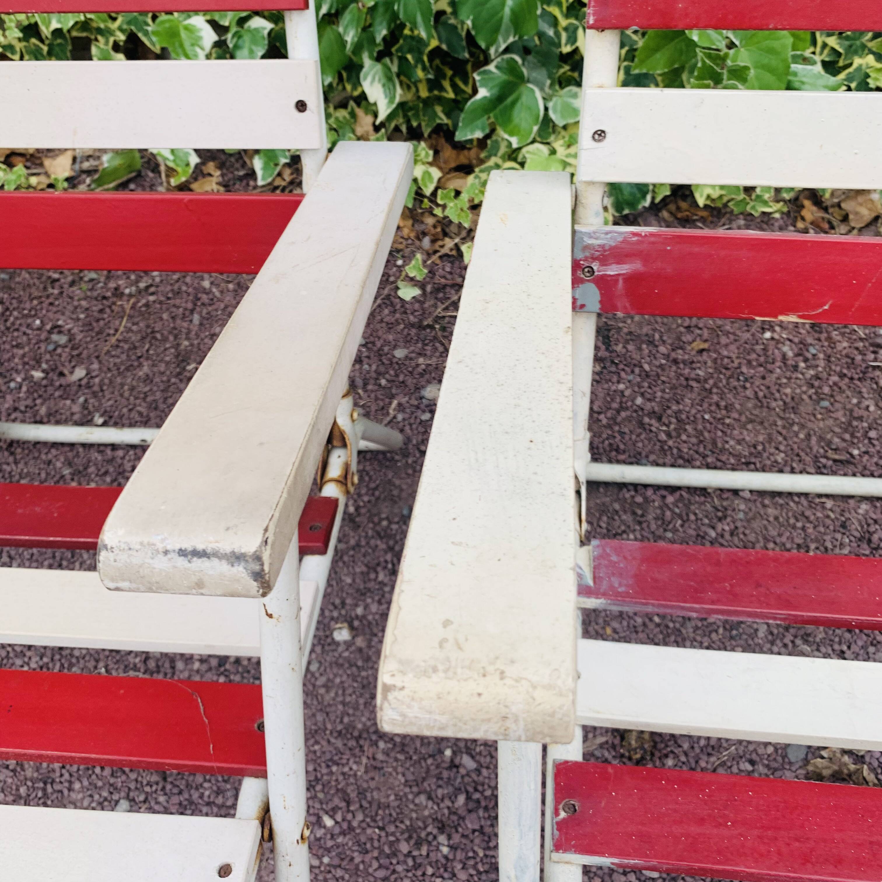 Set of 3 folding garden armchairs