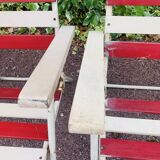 Set of 3 folding garden armchairs