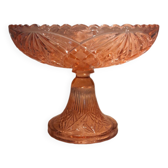 Coupe sur pied douche en verre rose