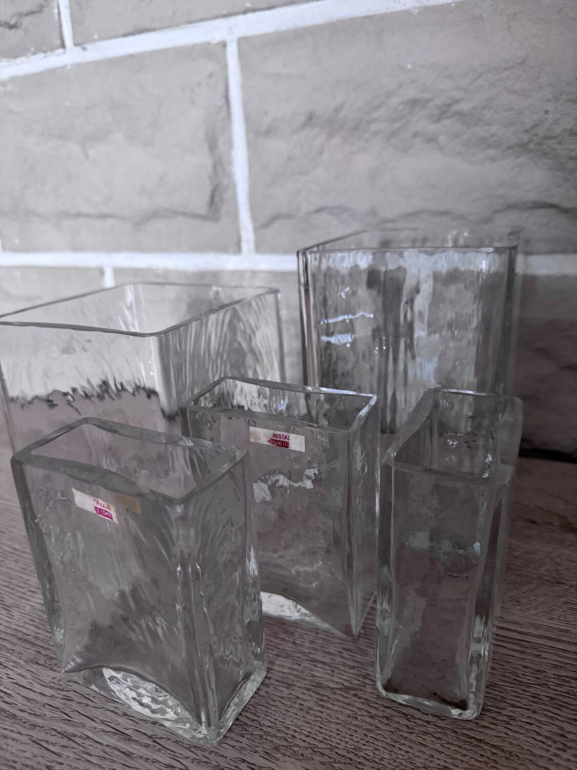 Set de 5 vases vintage en cristal – Cristal Tallin