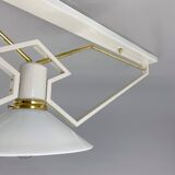 1950s Unique Ceiling Lights with Brass Details, Restored, 4 pieces available