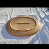 Oval dish in speckled enamelled stoneware