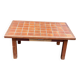 Table basse vintage en chêne et céramique