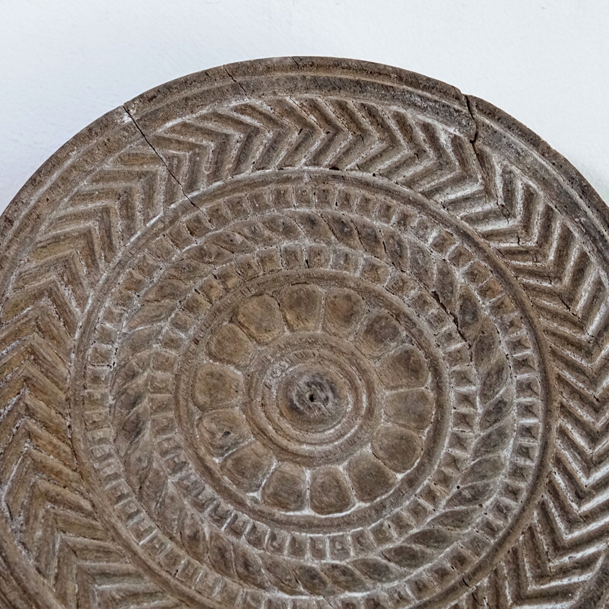 Carved wooden chapatis board
