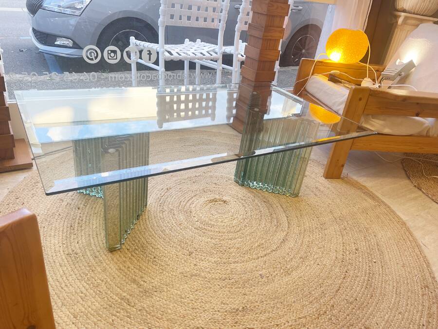 Italian glass coffee table — Luigi Massoni 1970